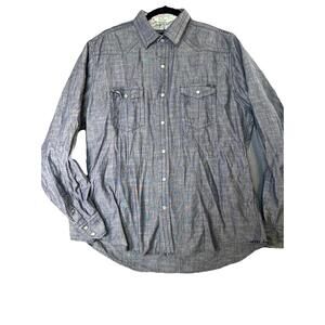 Seven7 Premium Men's XL Long Sleeve Button Up Dress Casual Shirt Pearl Snap